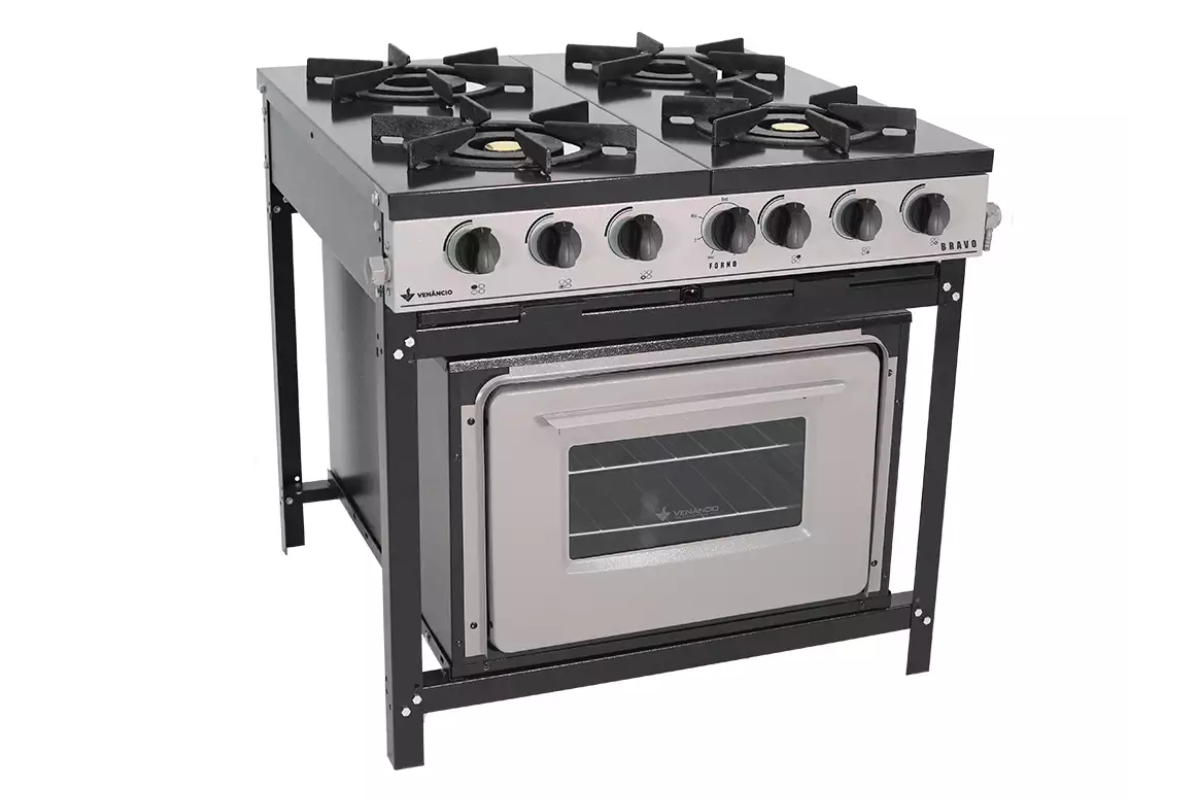 Fogão 4 bocas com forno bravo