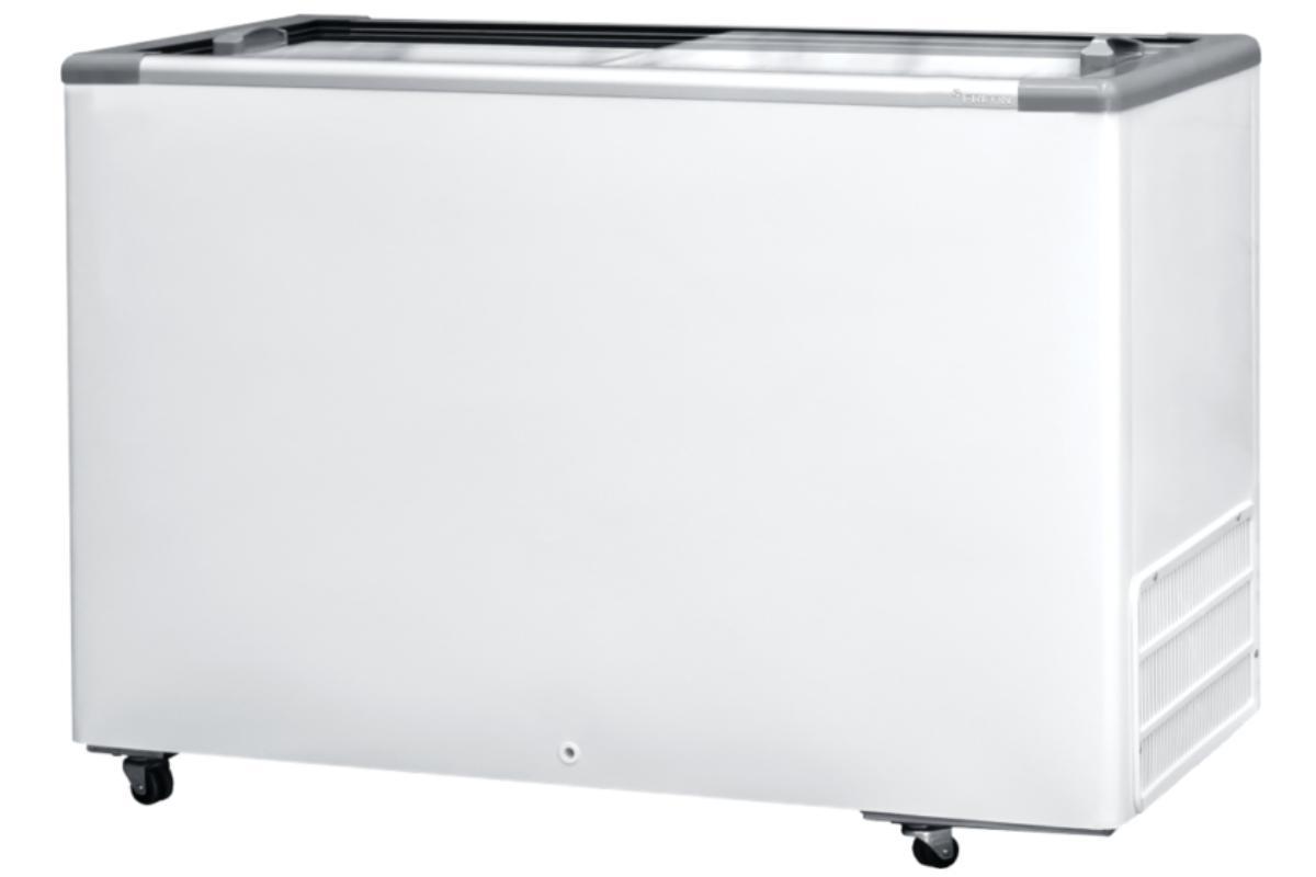 Freezer tampa de vidro 411L