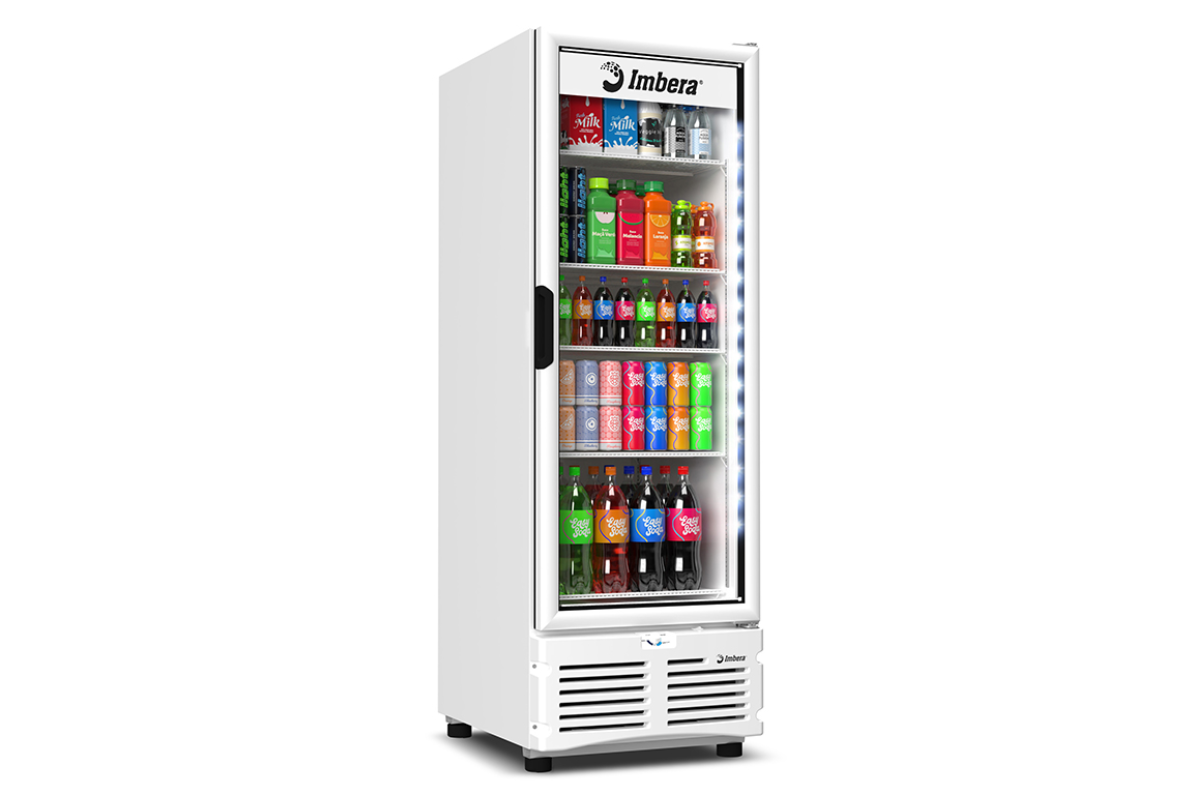 Freezer tripla-ação vertical porta de vidro