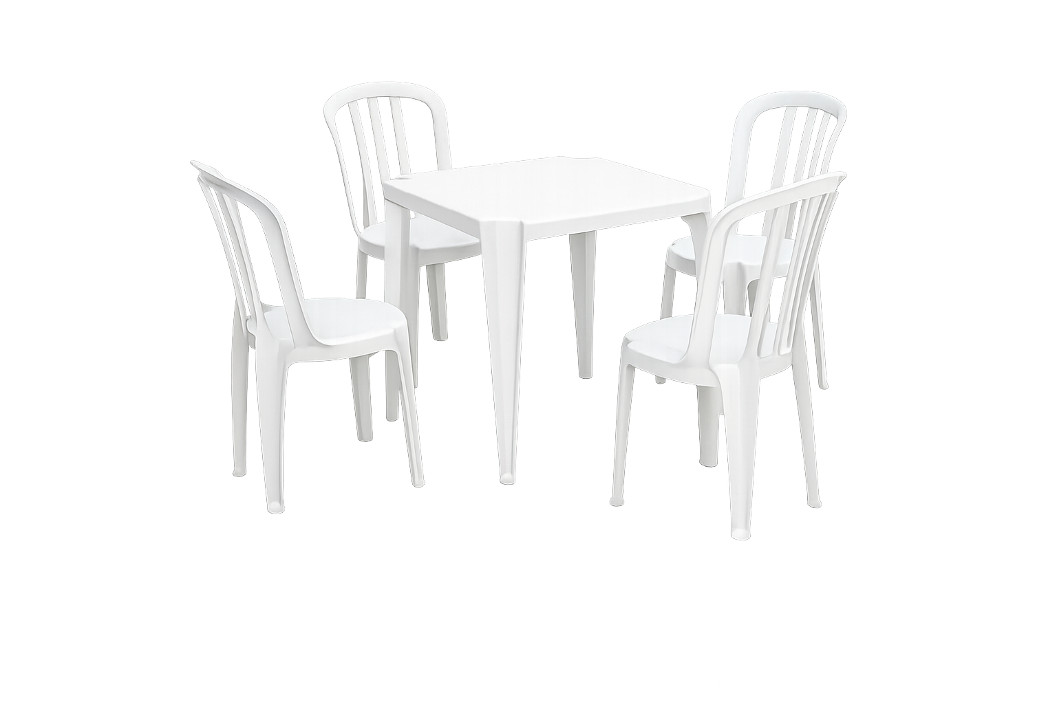 Jogo de mesa plástico com cadeiras sem braço